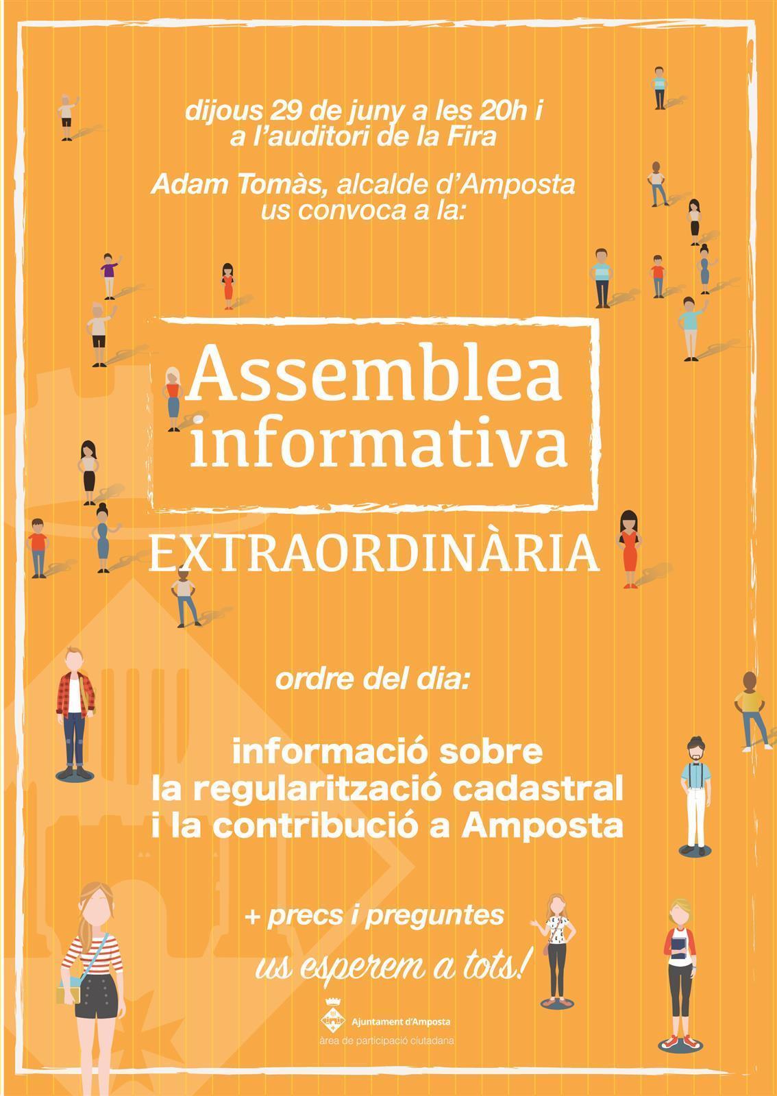 Ajuntament d´Amposta > Comunicació > L’Ajuntament d’Amposta realitzarà una Assemblea Informativa Extraordinària 